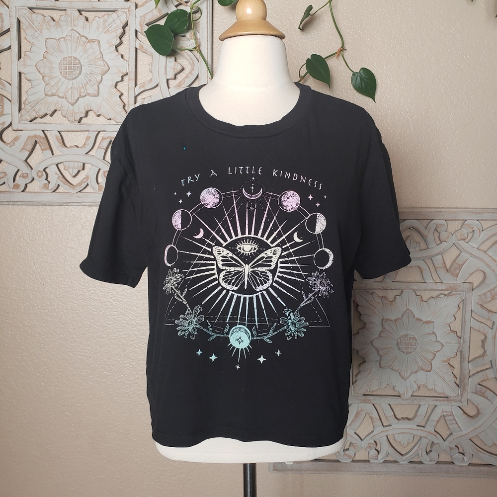 Black ⚫ Moon Stars Crop Top - Picture 1 of 14